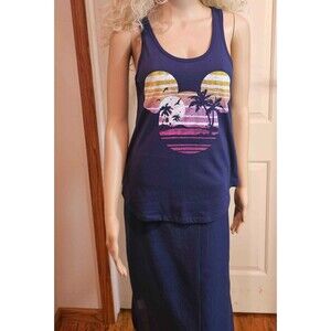 DISNEY MICKEY MOUSE TROPICAL TANK TOP SHIRT WOMEN'S JR'S SZ S